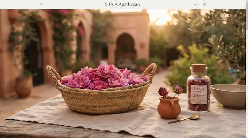 Velvety Moroccan rose petals harvested in evening light